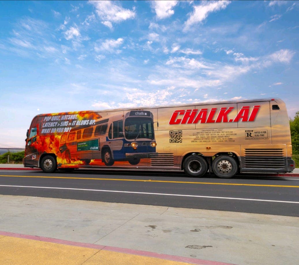 The Chalk double decker bus ad